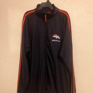 NFL Denver Broncos Jacket Full-Zip Navy Blue w/Orange Stripes Men's - Size 2XT